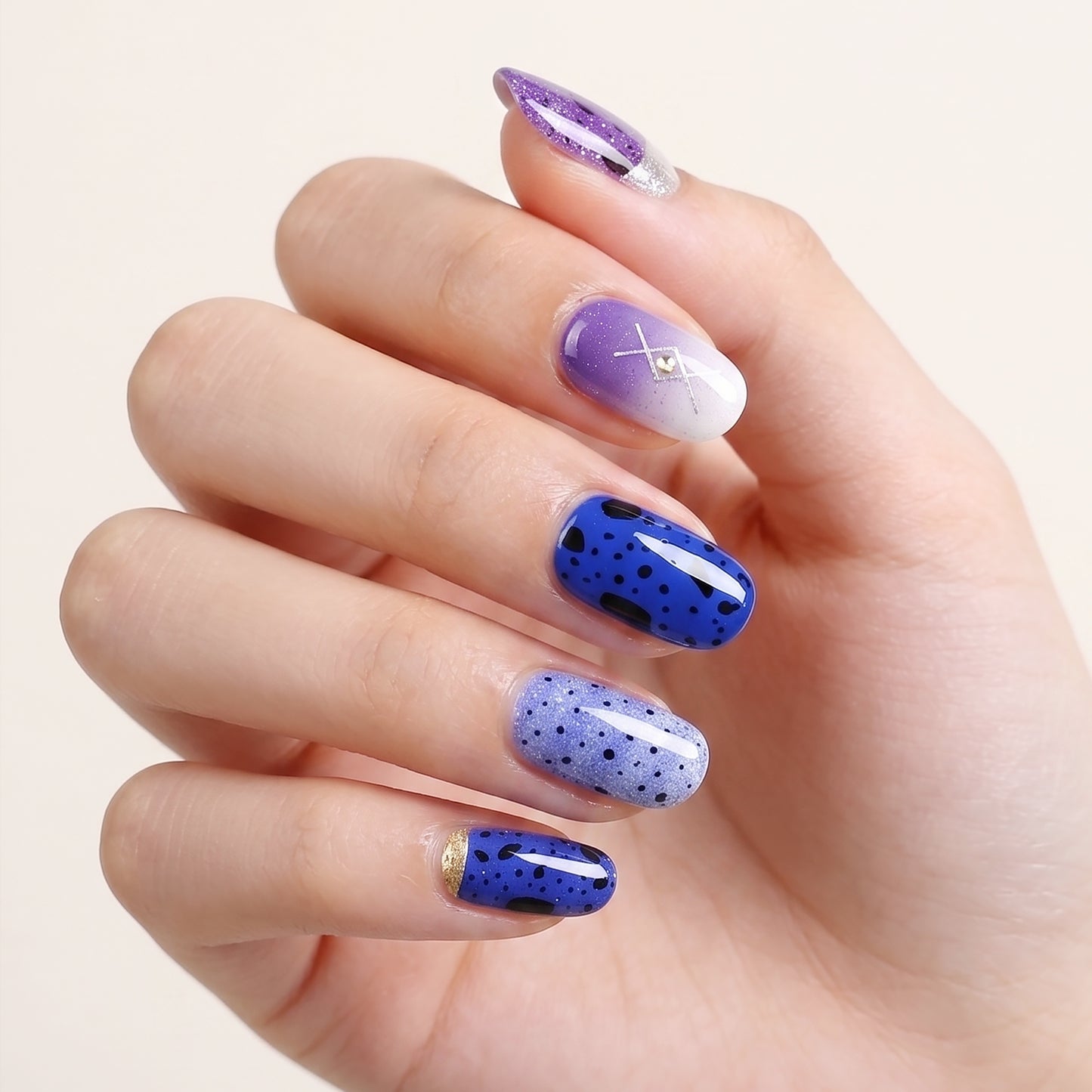 KRAVELUXX Non-Toxic Nail Wraps - Long Lasting Nail Polish Strips, No UV Lamp Needed ZK-0058