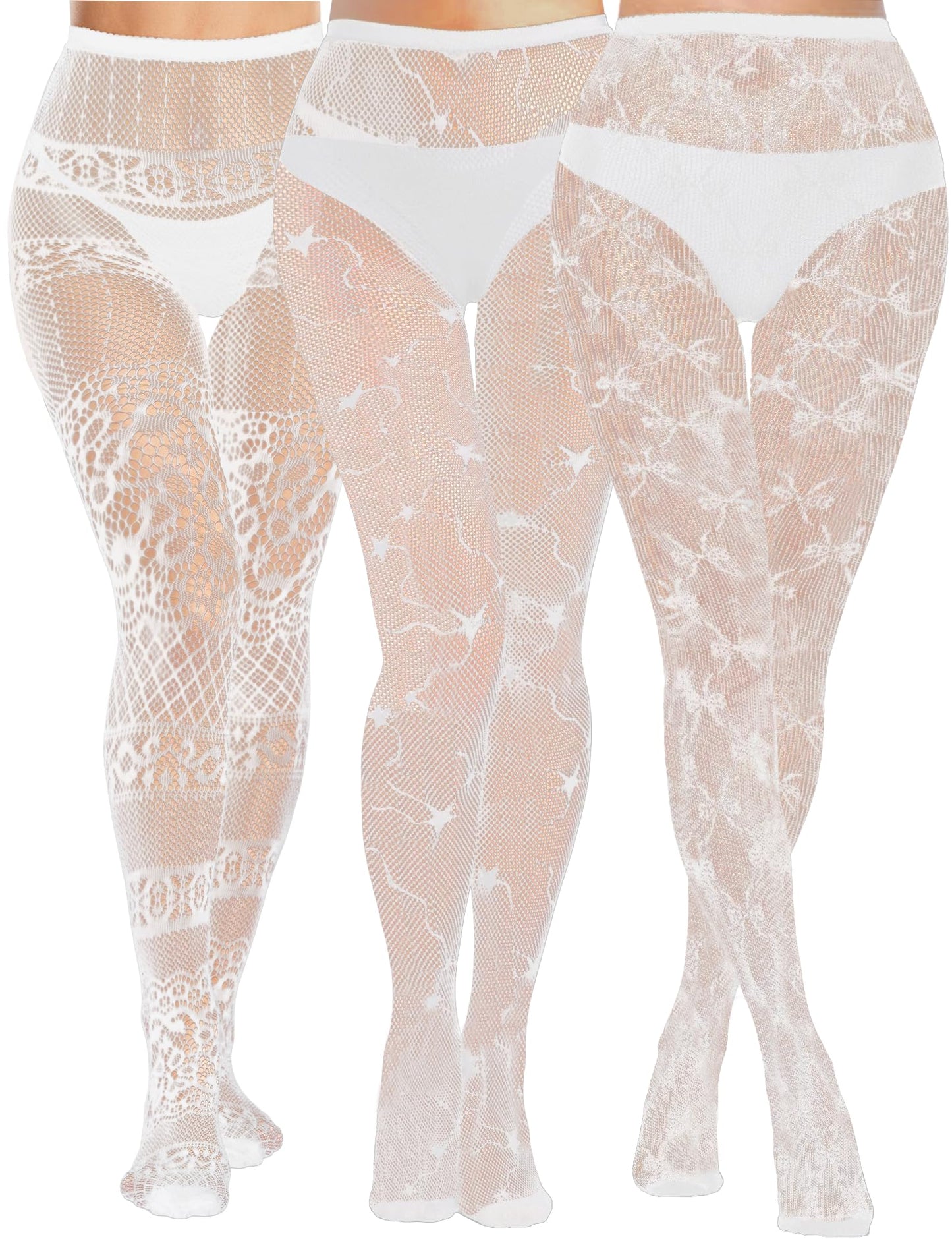 Buauty Lace Patterned Fishnet Tights for Women Black Fishnets Leggings Lace Tights