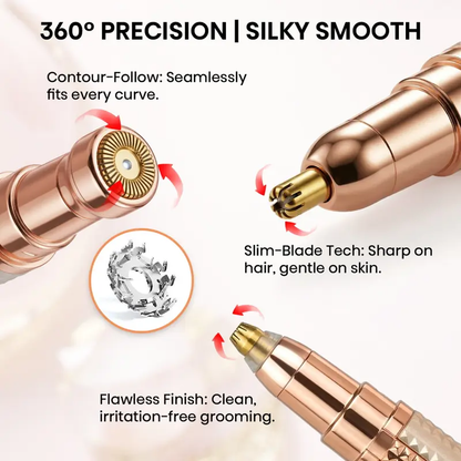 3-in-1 Rechargeable Eyebrow Trimmer & Facial Hair Remover for Women