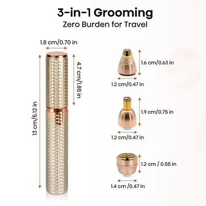 3-in-1 Rechargeable Eyebrow Trimmer & Facial Hair Remover for Women