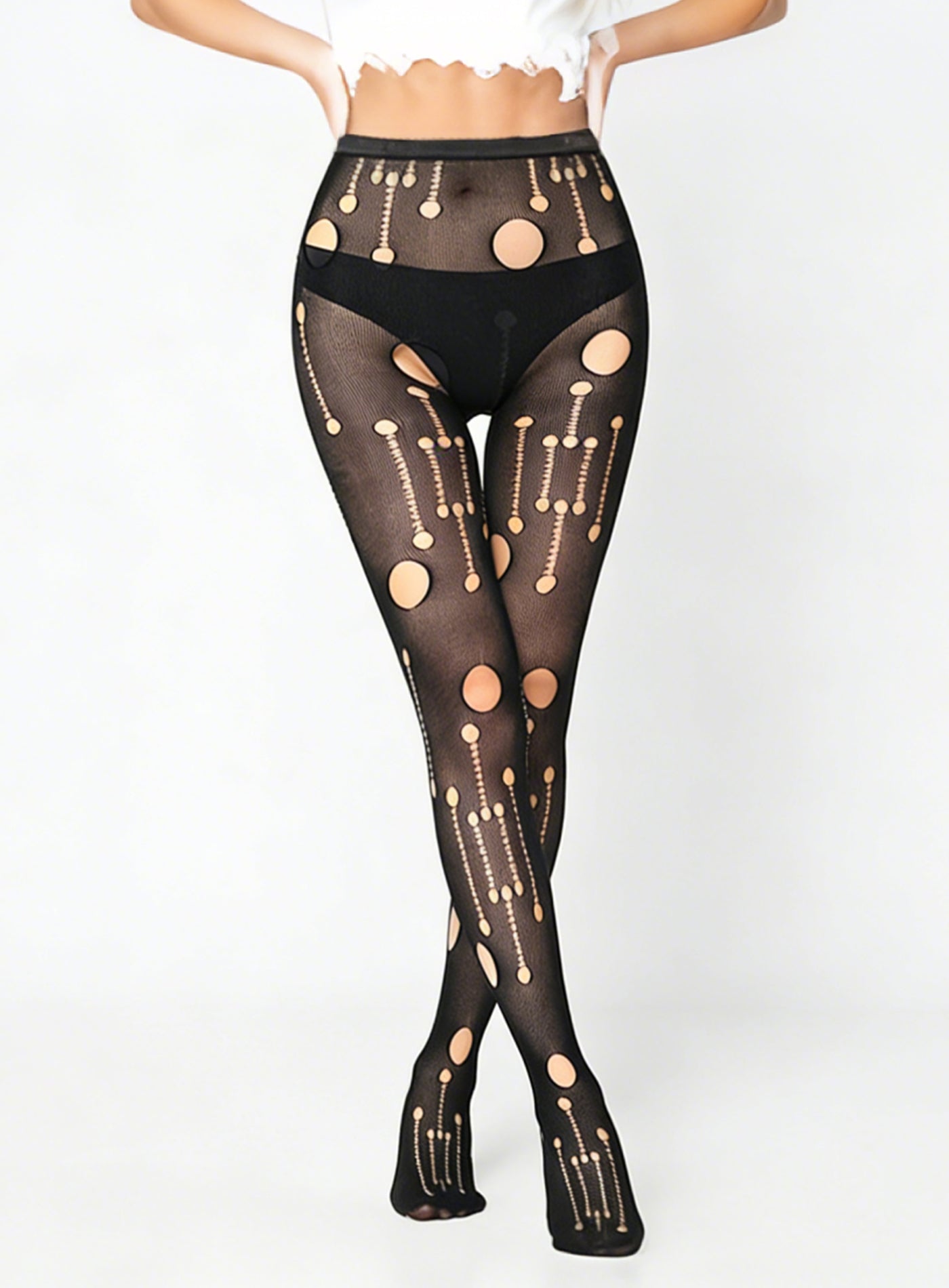 KRAVELUXX Fishnet Garter Belt Stocking Suspender Pantyhose Tights Thigh High Pantyhose
