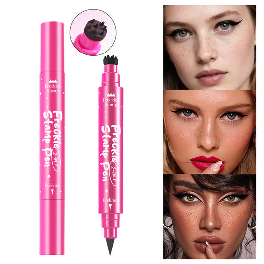 2-in-1 Freckle Stamp & Eyeliner Pen - Waterproof Faux Freckles & Beauty Marks