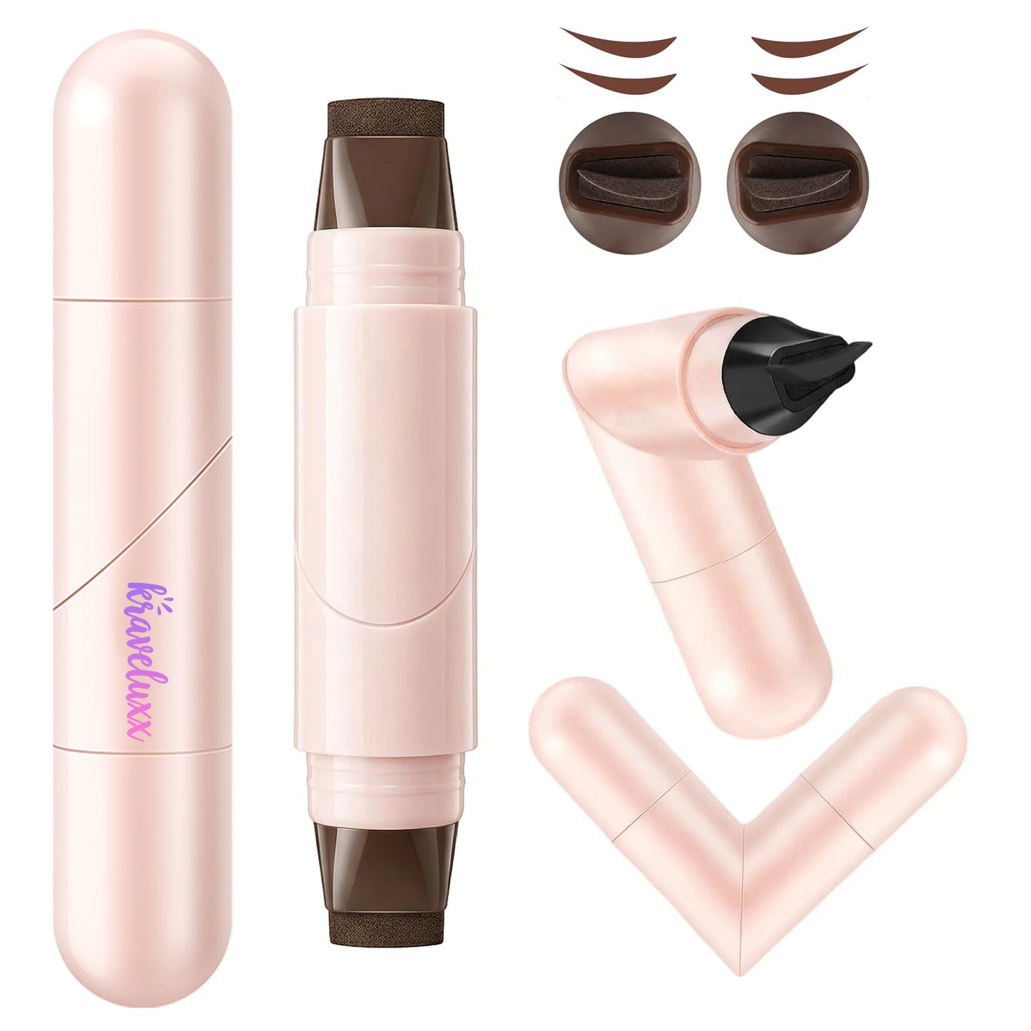 Black ‌& Brown Winged Eyeliner Stamp - Waterproof Liquid Eyeliner Pen for Perfect Cat Eye