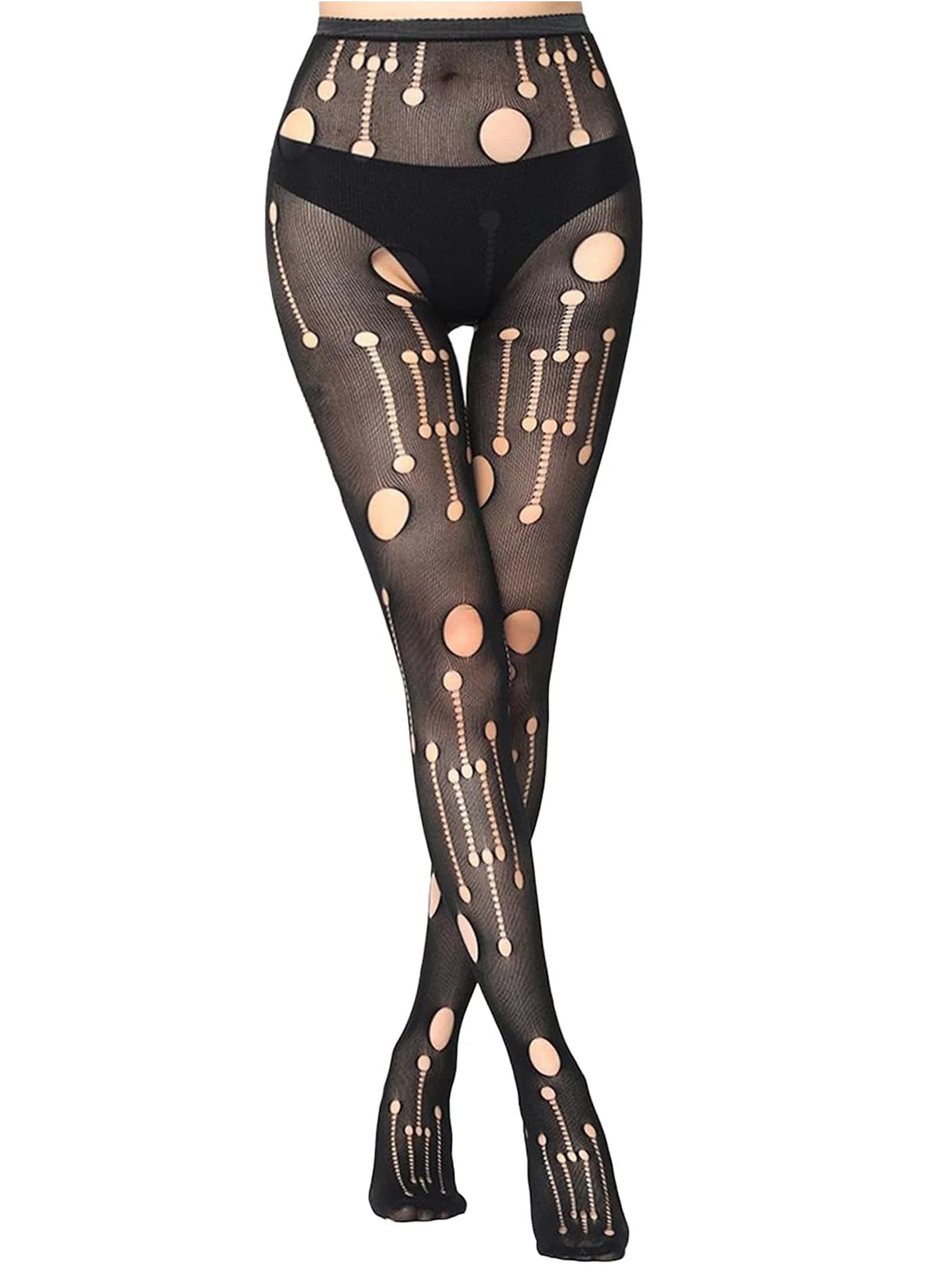 KRAVELUXX Fishnet Garter Belt Stocking Suspender Pantyhose Tights Thigh High Pantyhose