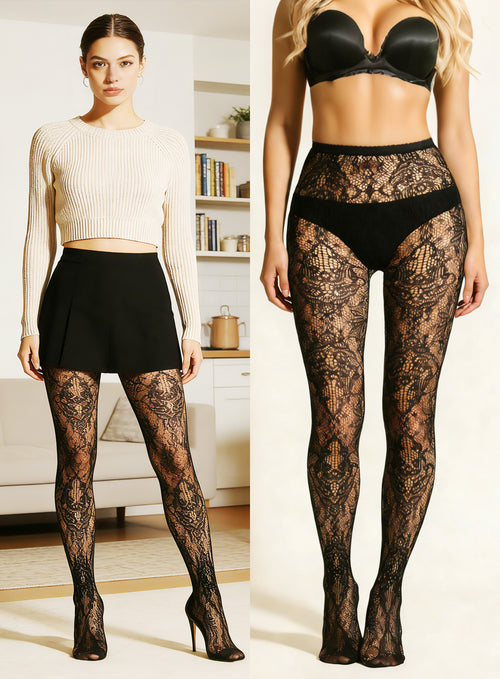 KRAVELUXX Fishnet Garter Belt Stocking Suspender Pantyhose Tights Thigh High Pantyhose