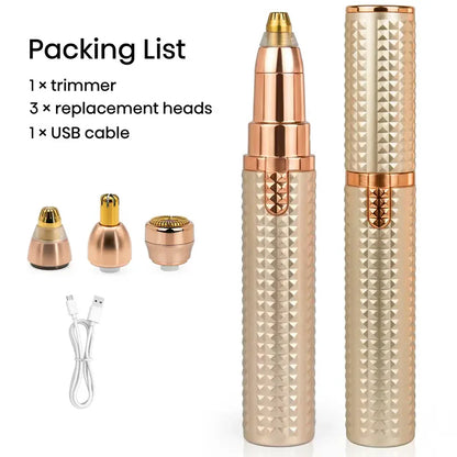 3-in-1 Rechargeable Eyebrow Trimmer & Facial Hair Remover for Women