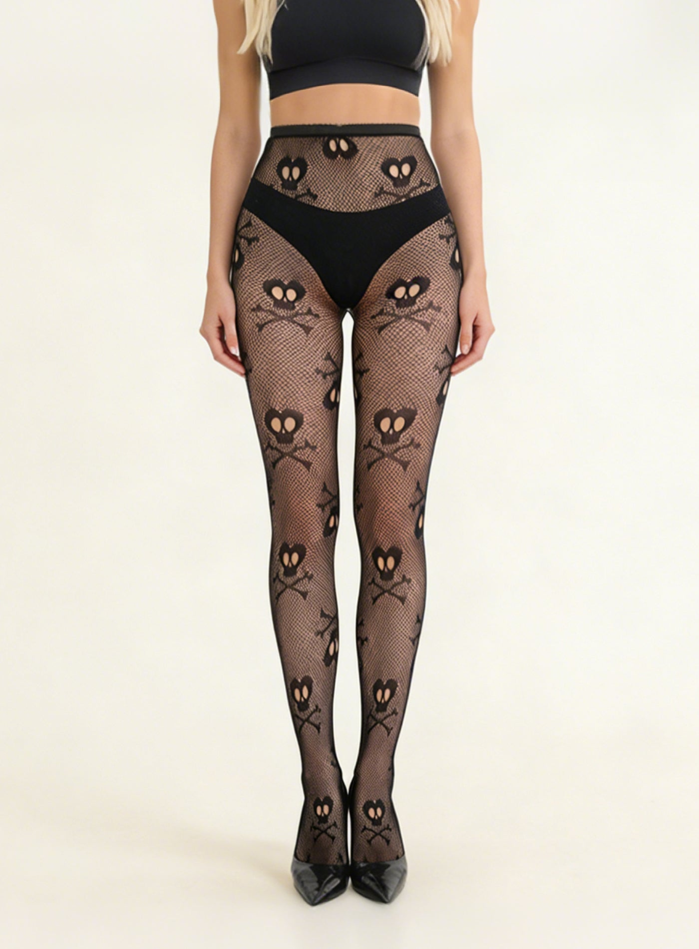 KRAVELUXX Fishnet Garter Belt Stocking Suspender Pantyhose Tights Thigh High Pantyhose