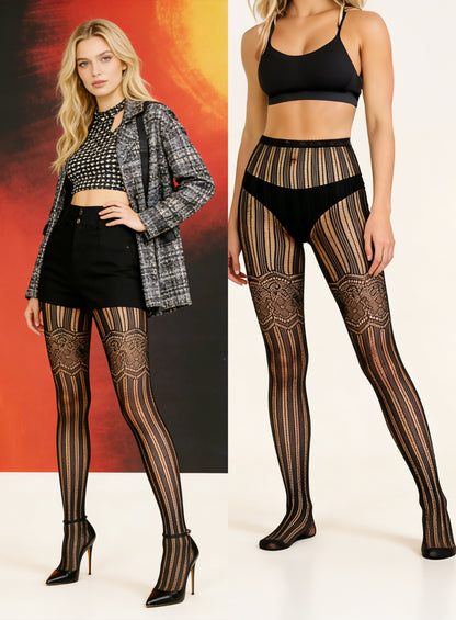 KRAVELUXX Fishnet Garter Belt Stocking Suspender Pantyhose Tights Thigh High Pantyhose