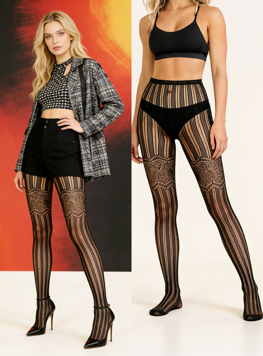KRAVELUXX Fishnet Garter Belt Stocking Suspender Pantyhose Tights Thigh High Pantyhose