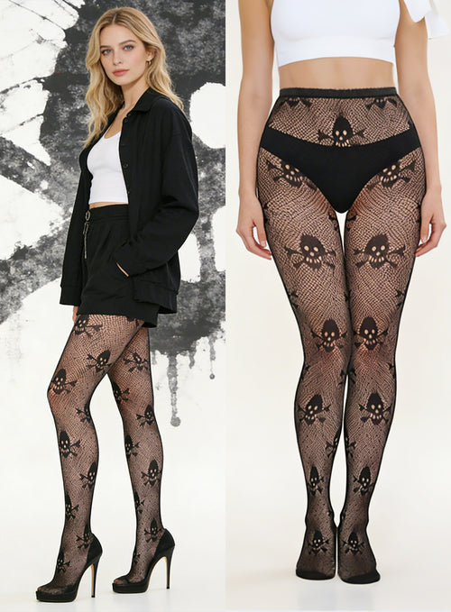 KRAVELUXX Fishnet Garter Belt Stocking Suspender Pantyhose Tights Thigh High Pantyhose