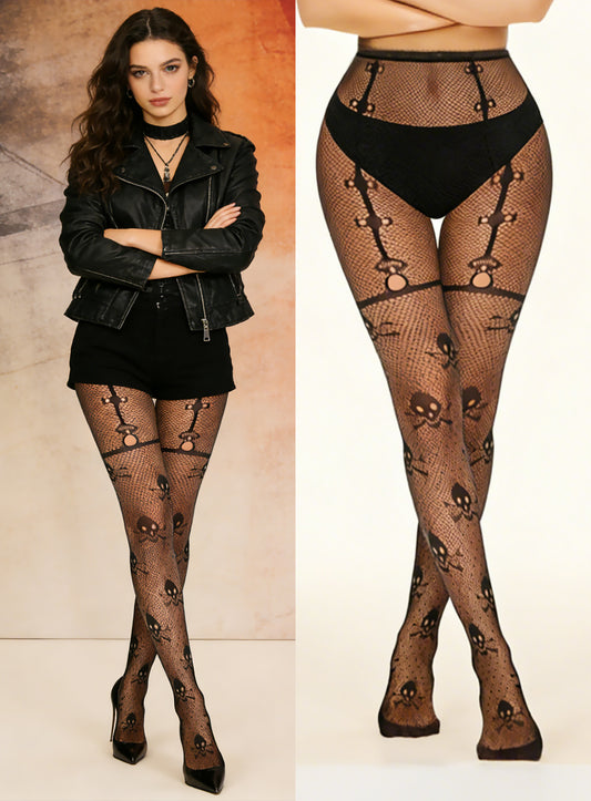 KRAVELUXX Fishnet Garter Belt Stocking Suspender Pantyhose Tights Thigh High Pantyhose