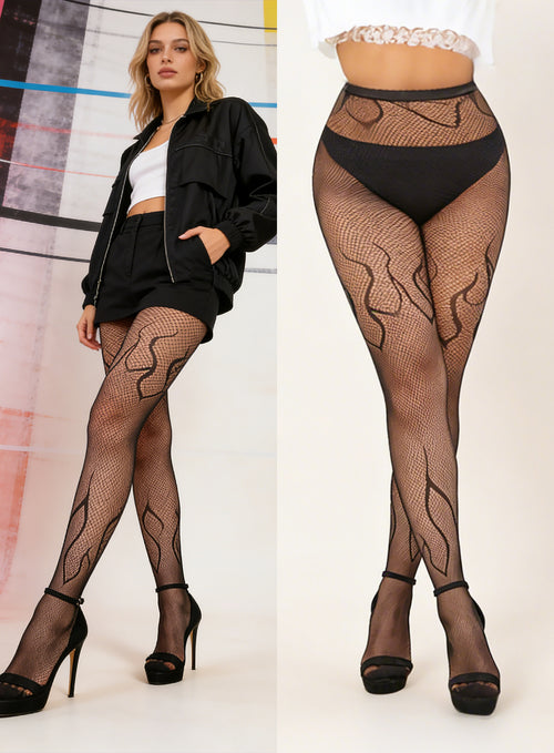 KRAVELUXX Fishnet Garter Belt Stocking Suspender Pantyhose Tights Thigh High Pantyhose