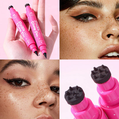 2-in-1 Freckle Stamp & Eyeliner Pen - Waterproof Faux Freckles & Beauty Marks