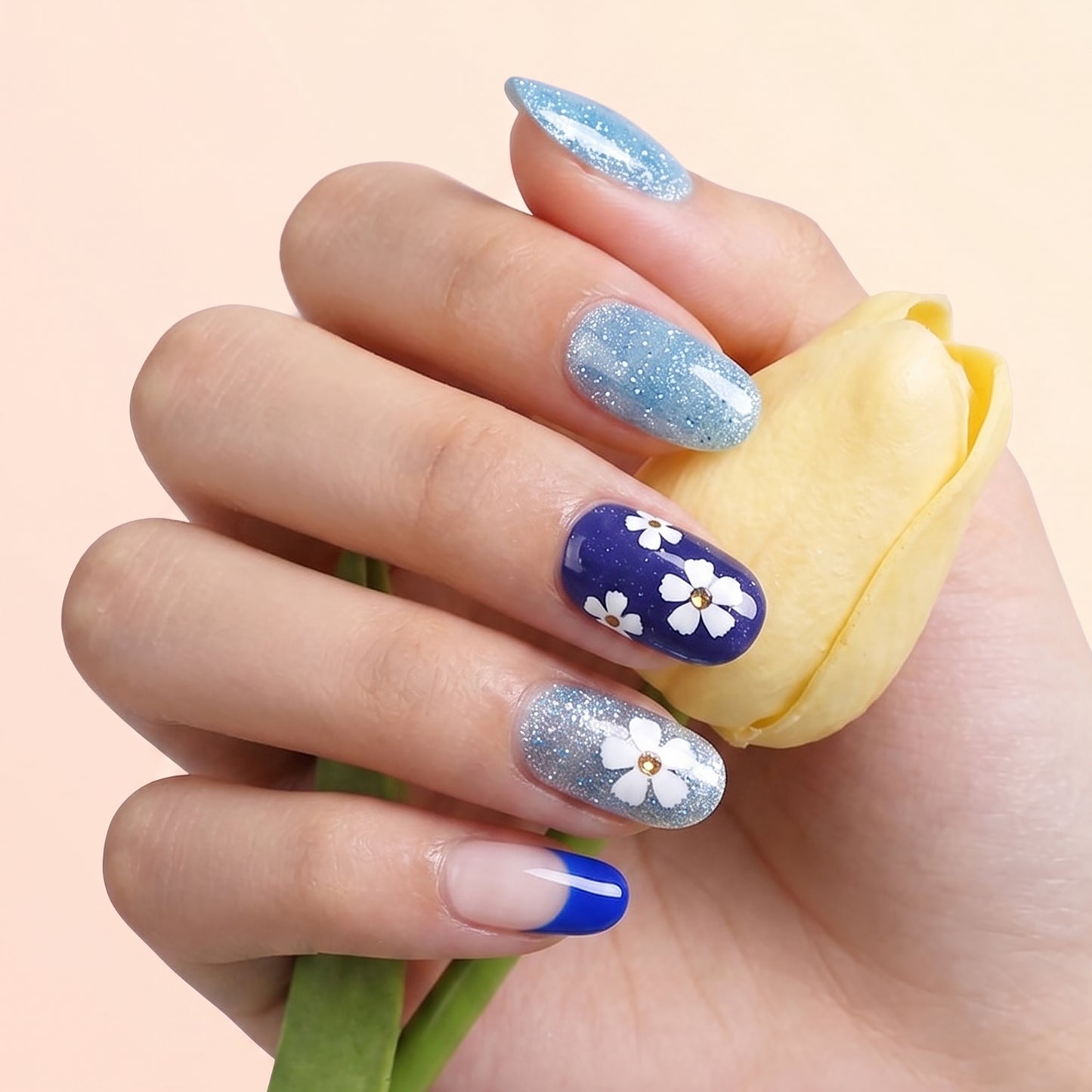 KRAVELUXX Non-Toxic Nail Wraps - Long Lasting Nail Polish Strips, No UV Lamp Needed ZK-0014
