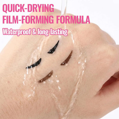 Black ‌& Brown Winged Eyeliner Stamp - Waterproof Liquid Eyeliner Pen for Perfect Cat Eye