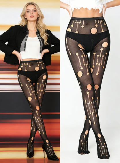 KRAVELUXX Fishnet Garter Belt Stocking Suspender Pantyhose Tights Thigh High Pantyhose