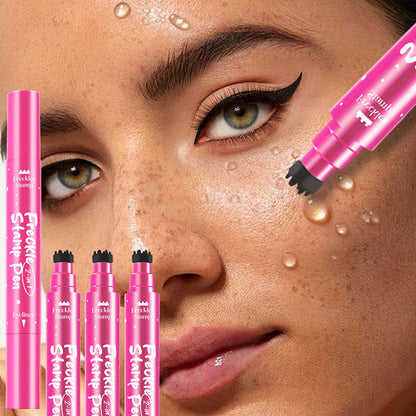 2-in-1 Freckle Stamp & Eyeliner Pen - Waterproof Faux Freckles & Beauty Marks