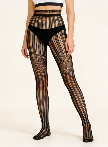 KRAVELUXX Fishnet Garter Belt Stocking Suspender Pantyhose Tights Thigh High Pantyhose