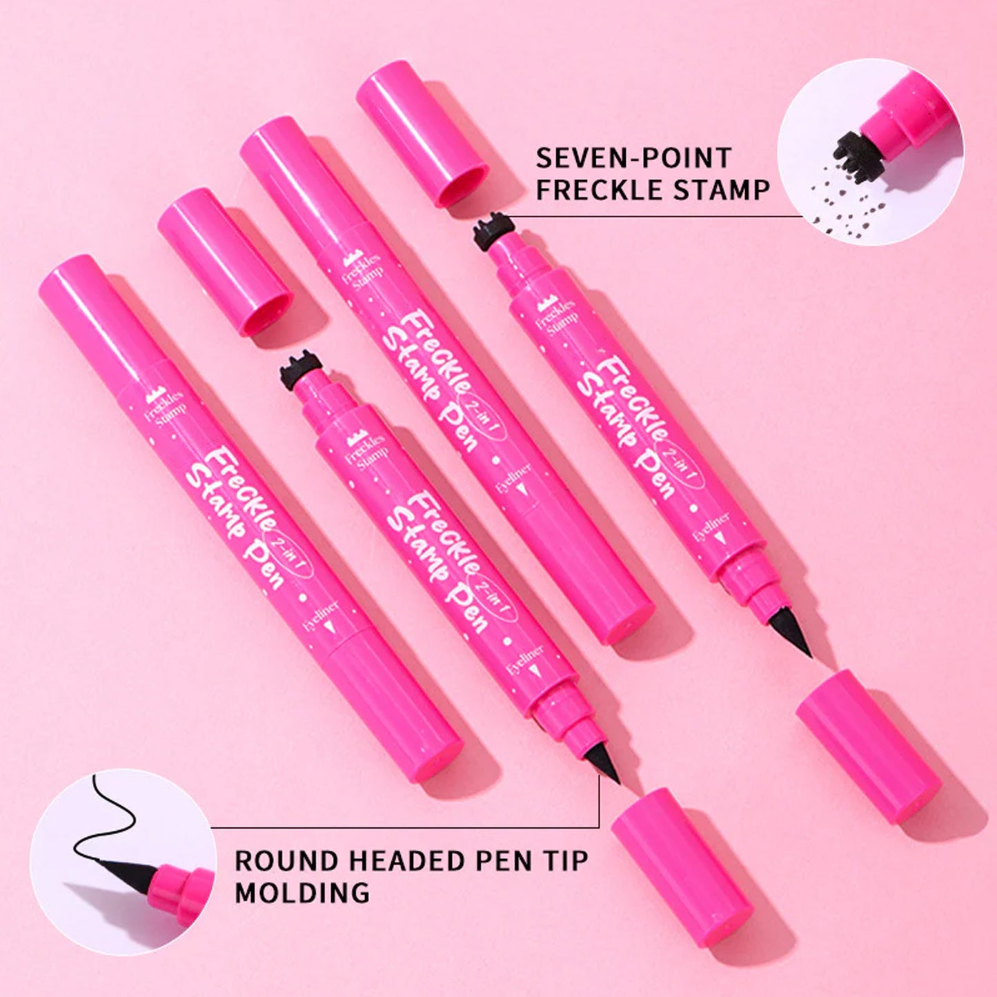 2-in-1 Freckle Stamp & Eyeliner Pen - Waterproof Faux Freckles & Beauty Marks