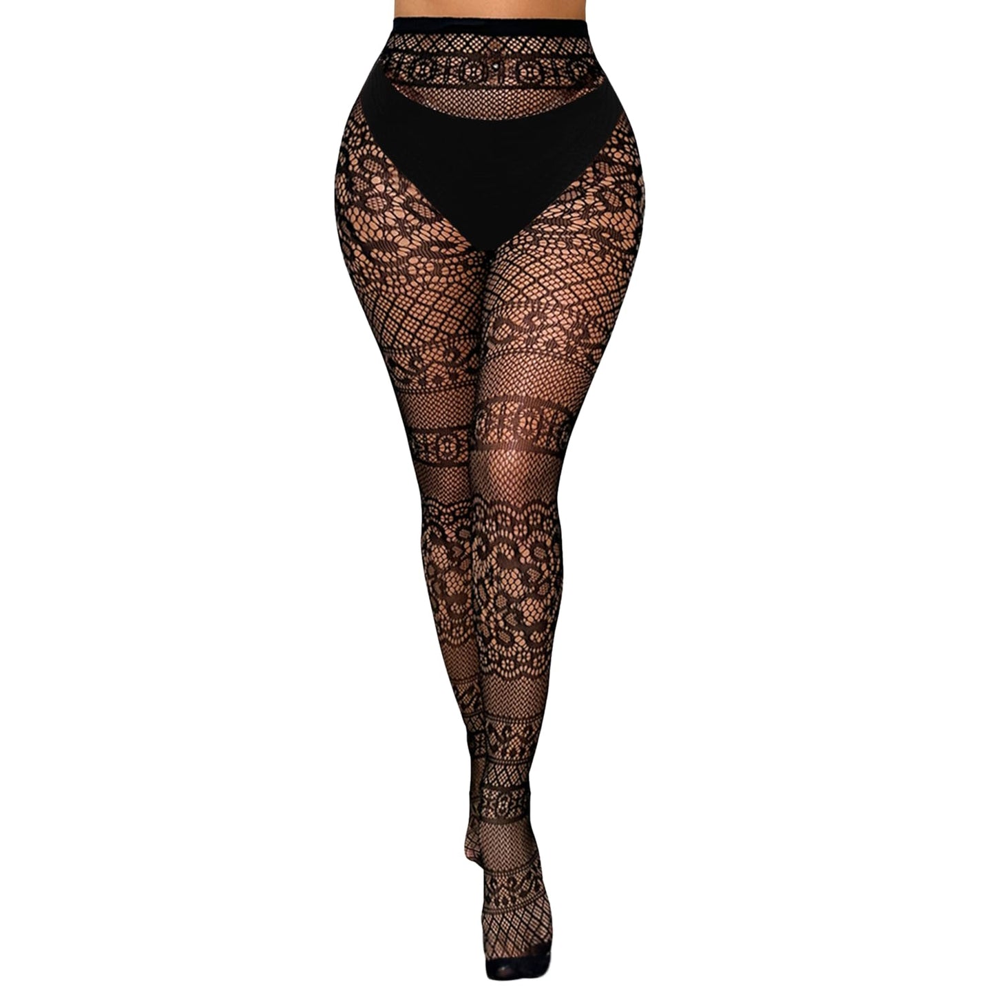 KRAVELUXX Fishnet Garter Belt Stocking Suspender Pantyhose Tights Thigh High Pantyhose