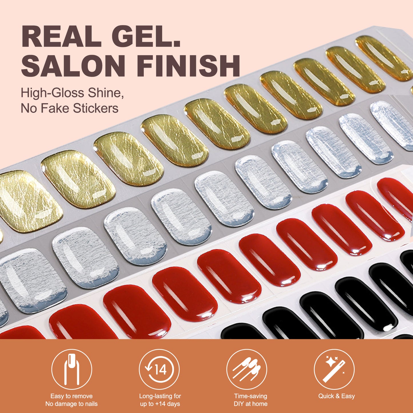 Gel Nail Strips UV-Free BSA-0028