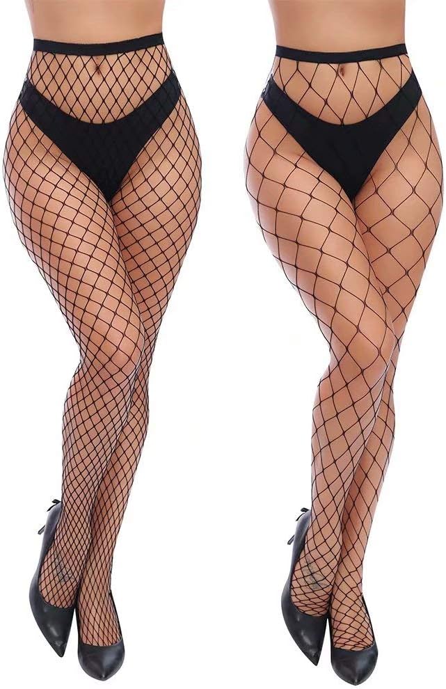 Charmnight Womens High Waist Tights Fishnet Stockings Thigh High Pantyhose