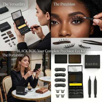 3-in-1 Portable Eye Makeup Kit: Lower Eyelash Stamp + Liquid Eyeliner + Beauty Mark Pen