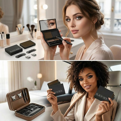 3-in-1 Portable Eye Makeup Kit: Lower Eyelash Stamp + Liquid Eyeliner + Beauty Mark Pen