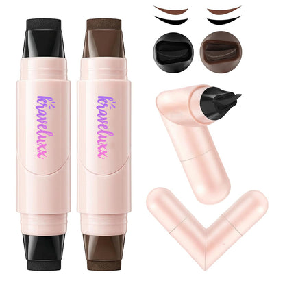 Black ‌& Brown Winged Eyeliner Stamp - Waterproof Liquid Eyeliner Pen for Perfect Cat Eye