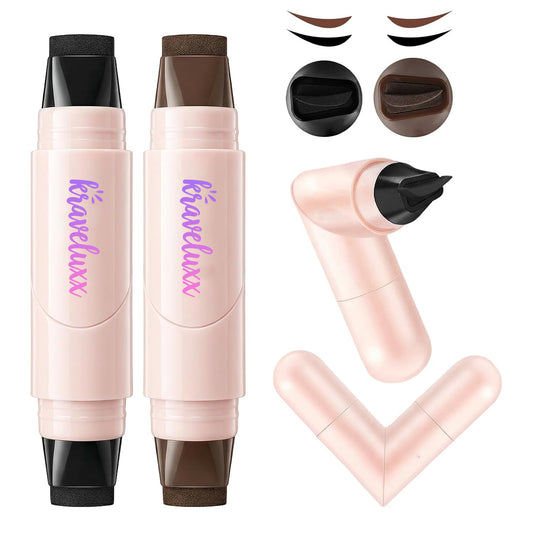Black ‌& Brown Winged Eyeliner Stamp - Waterproof Liquid Eyeliner Pen for Perfect Cat Eye