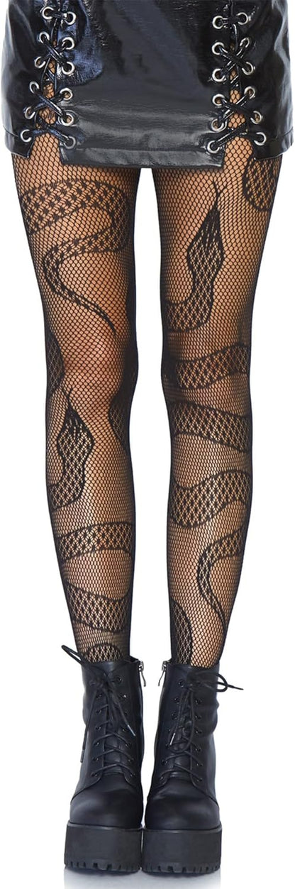 Leg Avenue Women's Patterned Fishnet Tights with Designs of Animals, Dark Alternative Clothes