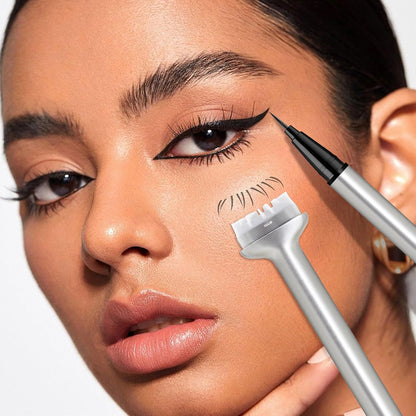 Dual-Ended Lower Lash Stamp & Eyeliner Pen - Waterproof Faux Bottom Lashes