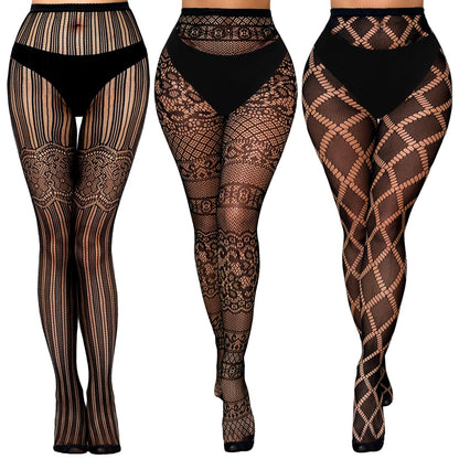 Buauty Lace Patterned Fishnet Tights for Women Black Fishnets Leggings Lace Tights