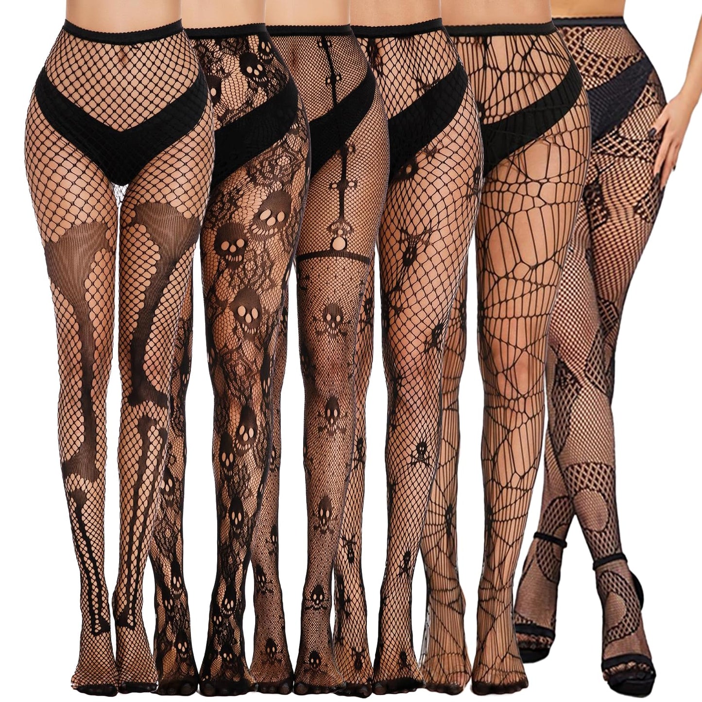Buauty Lace Patterned Fishnet Tights for Women Black Fishnets Leggings Lace Tights