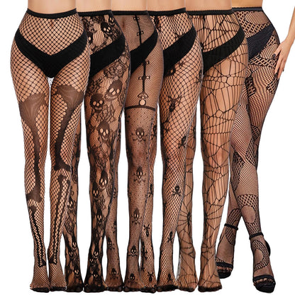 Buauty Lace Patterned Fishnet Tights for Women Black Fishnets Leggings Lace Tights