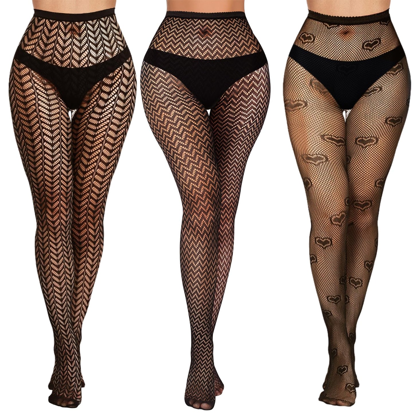 Buauty Lace Patterned Fishnet Tights for Women Black Fishnets Leggings Lace Tights