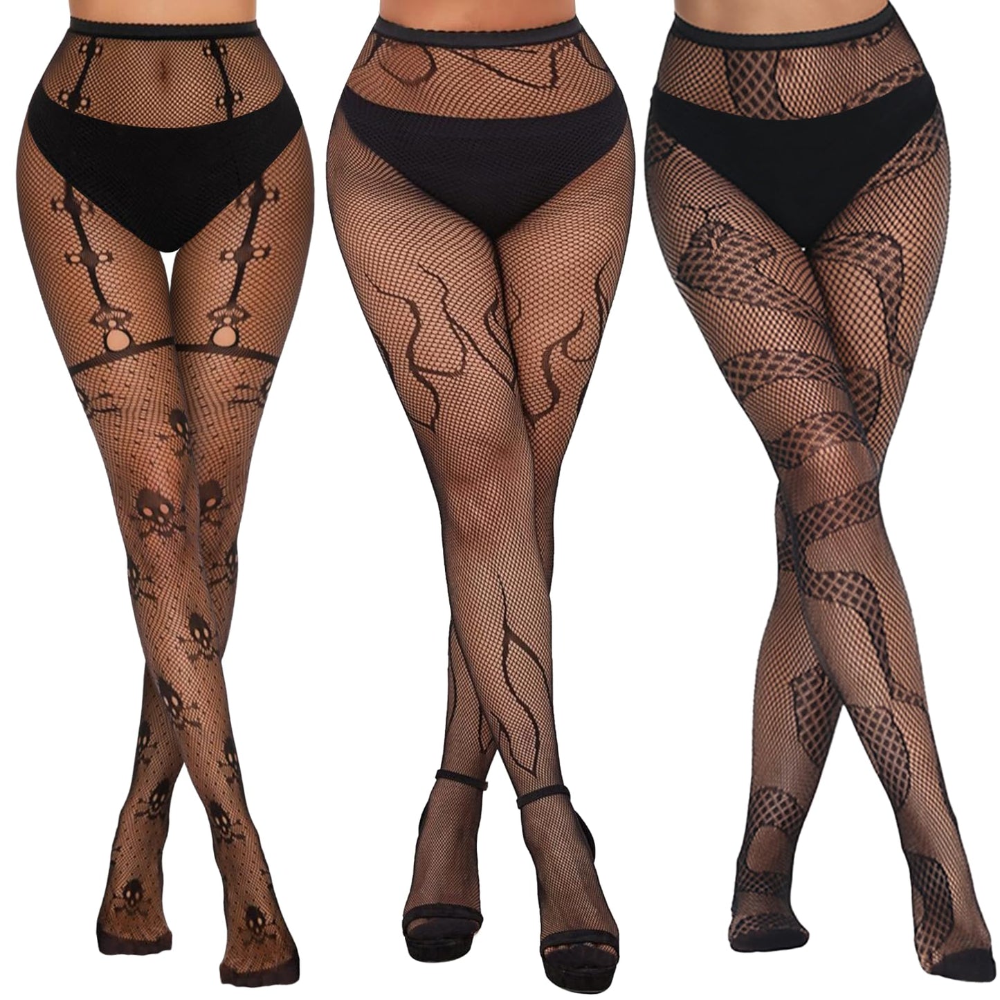 Buauty Lace Patterned Fishnet Tights for Women Black Fishnets Leggings Lace Tights