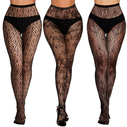 Buauty Lace Patterned Fishnet Tights for Women Black Fishnets Leggings Lace Tights