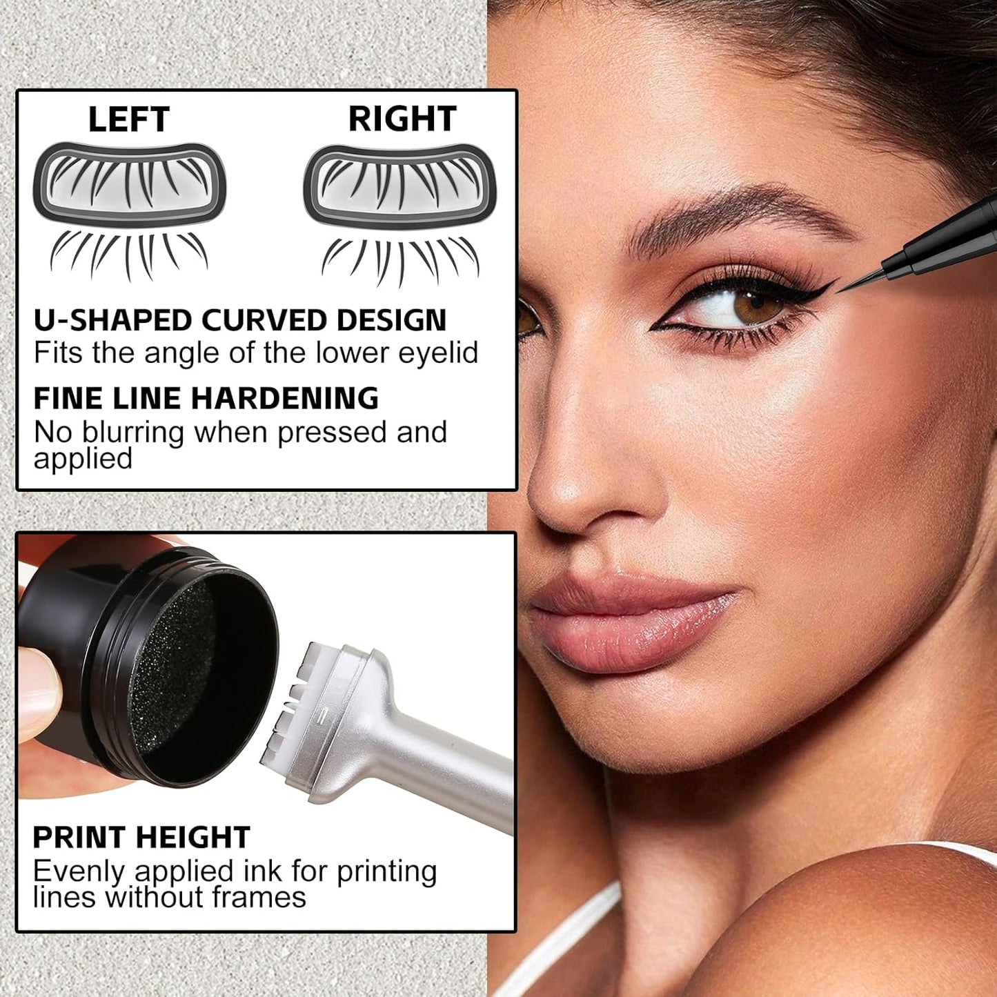 Dual-Ended Lower Lash Stamp & Eyeliner Pen - Waterproof Faux Bottom Lashes