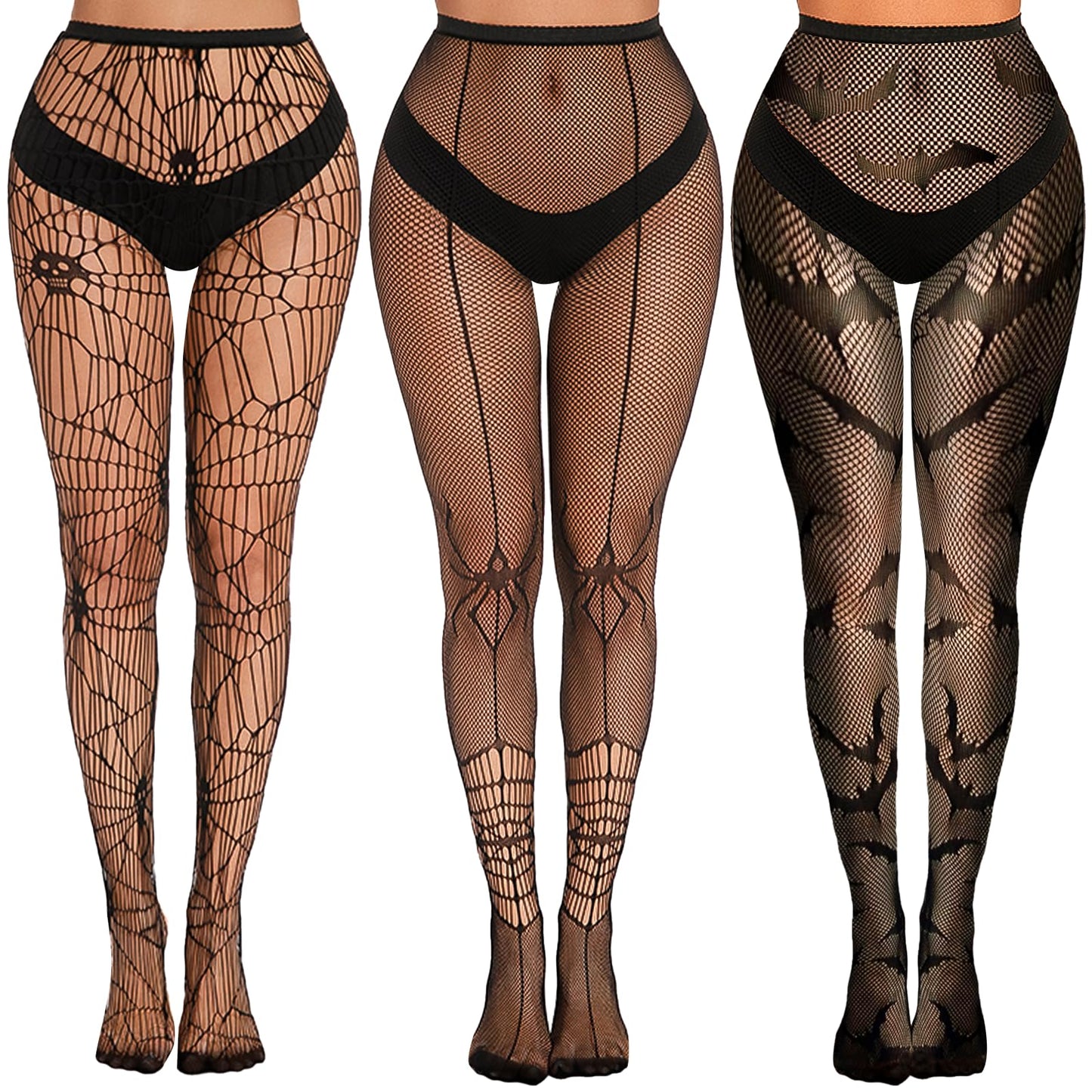 Buauty Lace Patterned Fishnet Tights for Women Black Fishnets Leggings Lace Tights