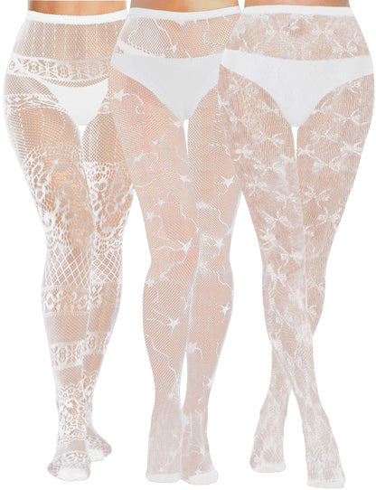 Buauty Lace Patterned Fishnet Tights for Women Black Fishnets Leggings Lace Tights