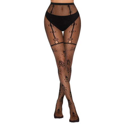 KRAVELUXX Fishnet Garter Belt Stocking Suspender Pantyhose Tights Thigh High Pantyhose