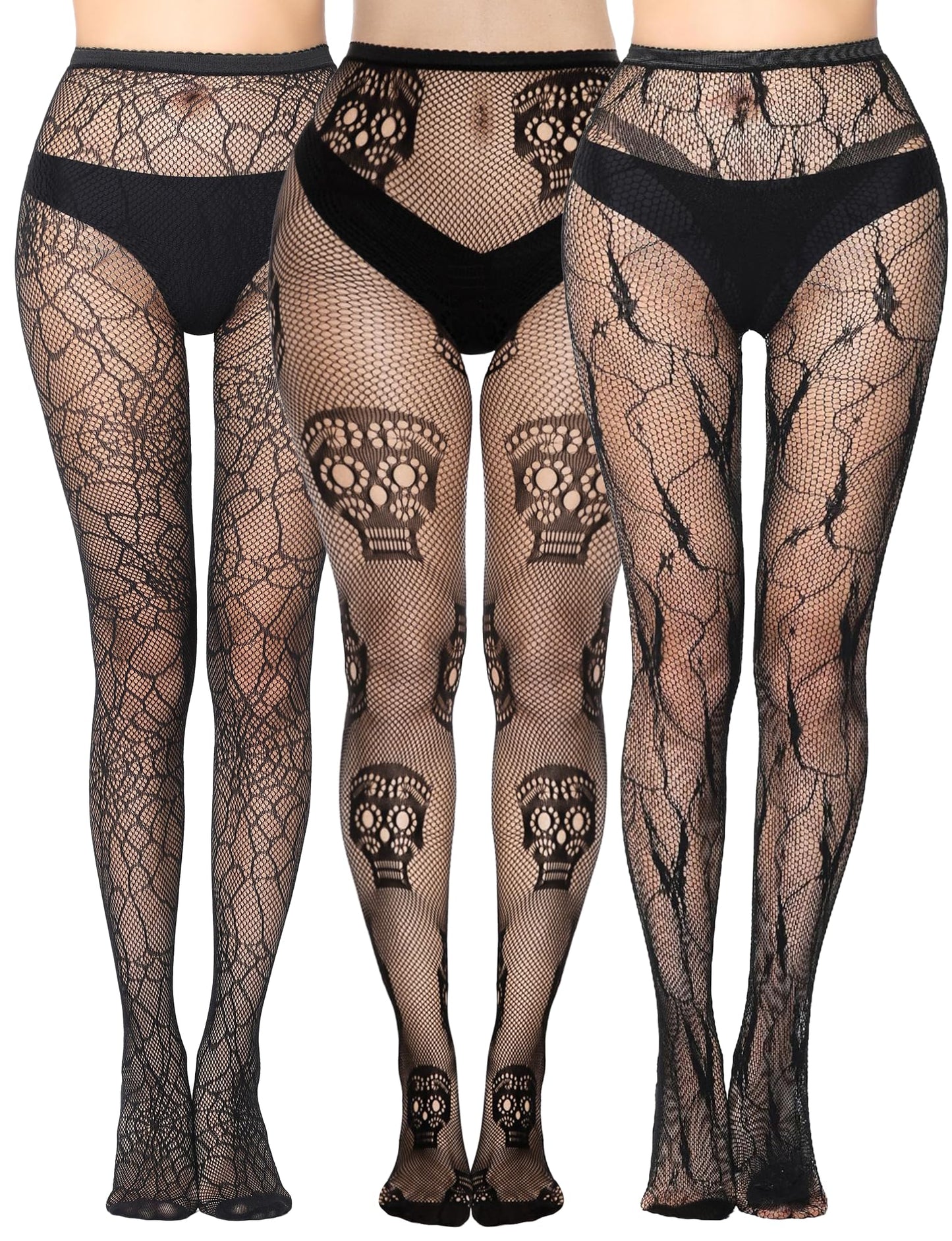 Buauty Lace Patterned Fishnet Tights for Women Black Fishnets Leggings Lace Tights