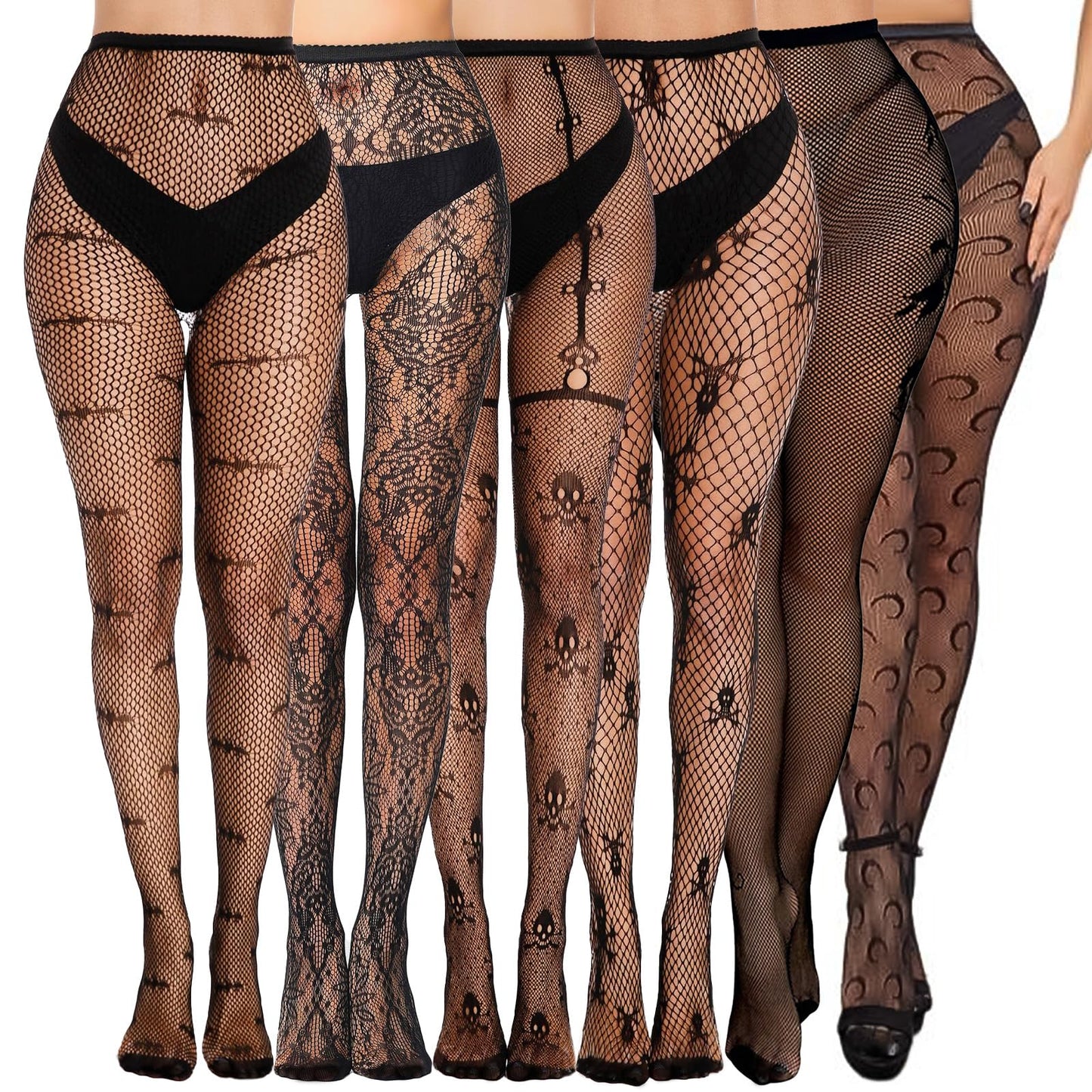 Buauty Lace Patterned Fishnet Tights for Women Black Fishnets Leggings Lace Tights