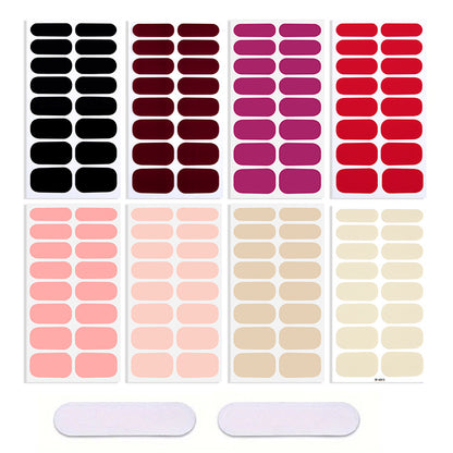 KRAVELUXX Nail Polish Strips -Non-Toxic Nail Wraps for Women, No UV Lamp Needed, Long Lasting DIY Manicure Decals, Classic Solid Colors & Designs with Nail File