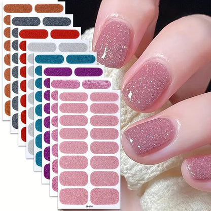 KRAVELUXX Nail Polish Strips -Non-Toxic Nail Wraps for Women, No UV Lamp Needed, Long Lasting DIY Manicure Decals, Classic Solid Colors & Designs with Nail File