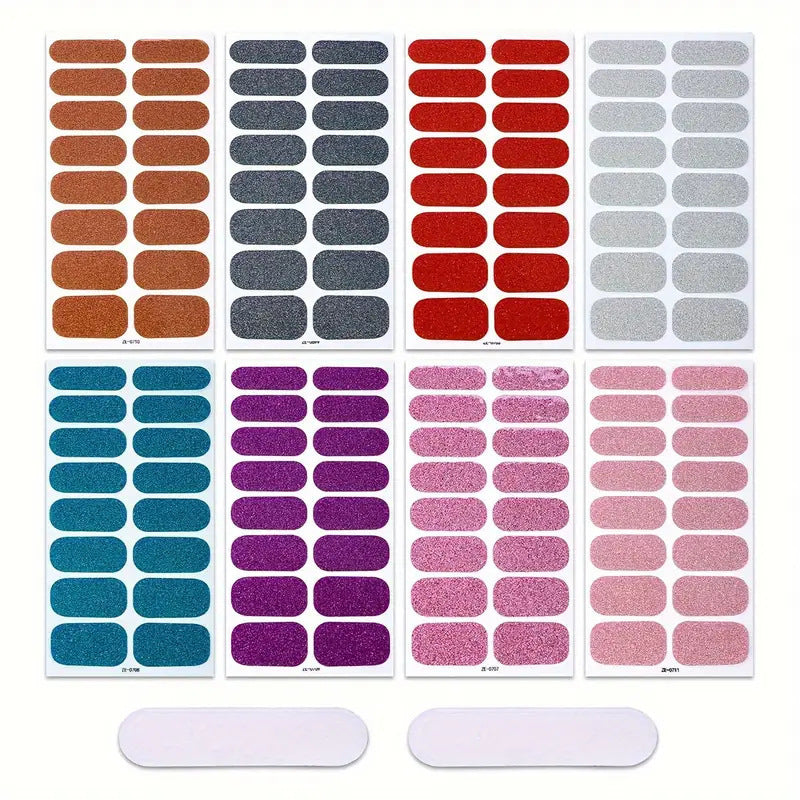 KRAVELUXX Nail Polish Strips -Non-Toxic Nail Wraps for Women, No UV Lamp Needed, Long Lasting DIY Manicure Decals, Classic Solid Colors & Designs with Nail File