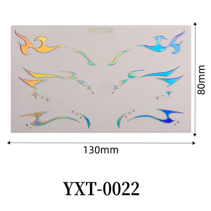 Instant Euphoria Eye Decals - Holographic Festival Eyeliner Stickers-YXT-0022