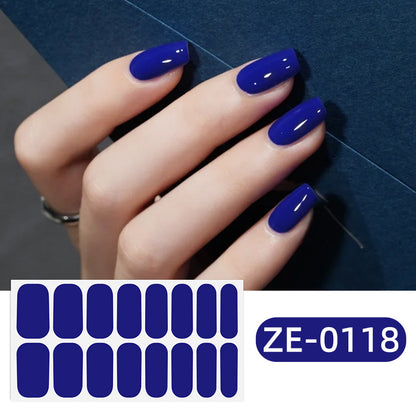 KRAVELUXX Nail Polish Strips -Non-Toxic Nail Wraps for Women, No UV Lamp Needed, Long Lasting DIY Manicure Decals, Classic Solid Colors & Designs with Nail File