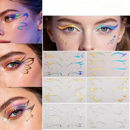 Instant Euphoria Eye Decals - Holographic Festival Eyeliner Stickers-YXT-0001